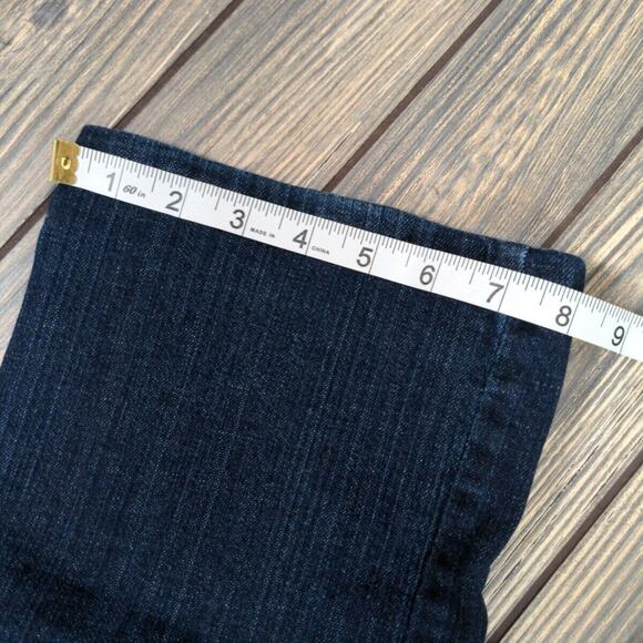 Express Womens Jeans Barely Bootcut Stretch Straight Dark Wash Sz 4 Designer - Picture 3 of 10